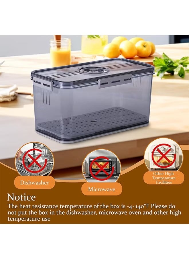 Bread Box, Bread Storage for Homemade Bread, Airtight Bread Container Time Recording Bread Boxes for Kitchen Counter, Bread Keeper Bread Containers, Storage Airtight Loaf,32.5*17.5*15.5 cm,Grey