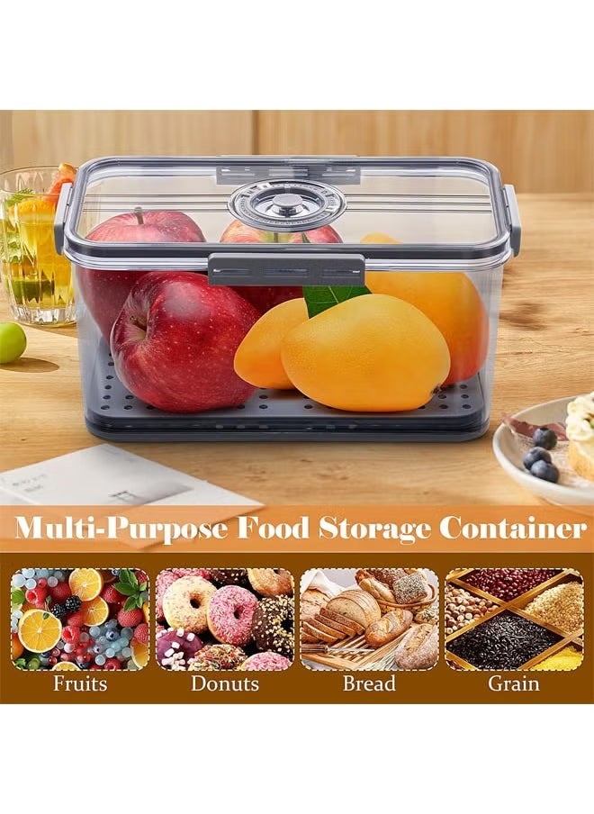 Bread Box, Bread Storage for Homemade Bread, Airtight Bread Container Time Recording Bread Boxes for Kitchen Counter, Bread Keeper Bread Containers, Storage Airtight Loaf,32.5*17.5*15.5 cm,Grey