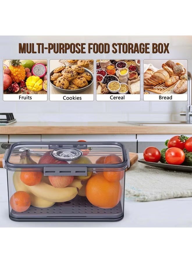 Bread Box, Bread Storage for Homemade Bread, Airtight Bread Container Time Recording Bread Boxes for Kitchen Counter, Bread Keeper Bread Containers, Storage Airtight Loaf,32.5*22.5*15.5 cm, Grey