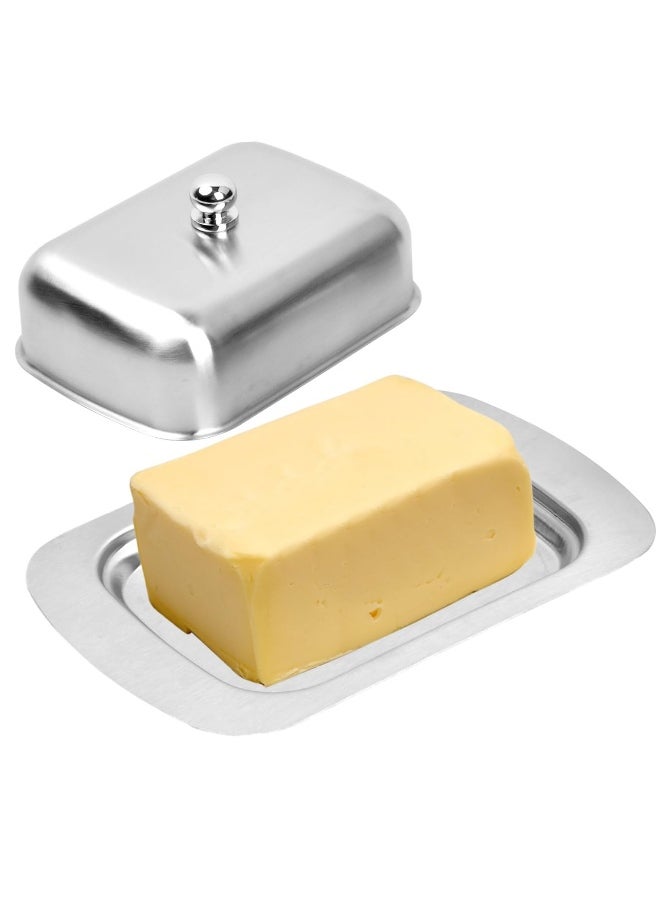 Stainless Steel er Dish with Lid, er Container, er Serving Dish, Reusable er Storage Tray for European and East West Coast er, Dishwasher Safe, Silver, 19 x 12.5 x 6.7CM