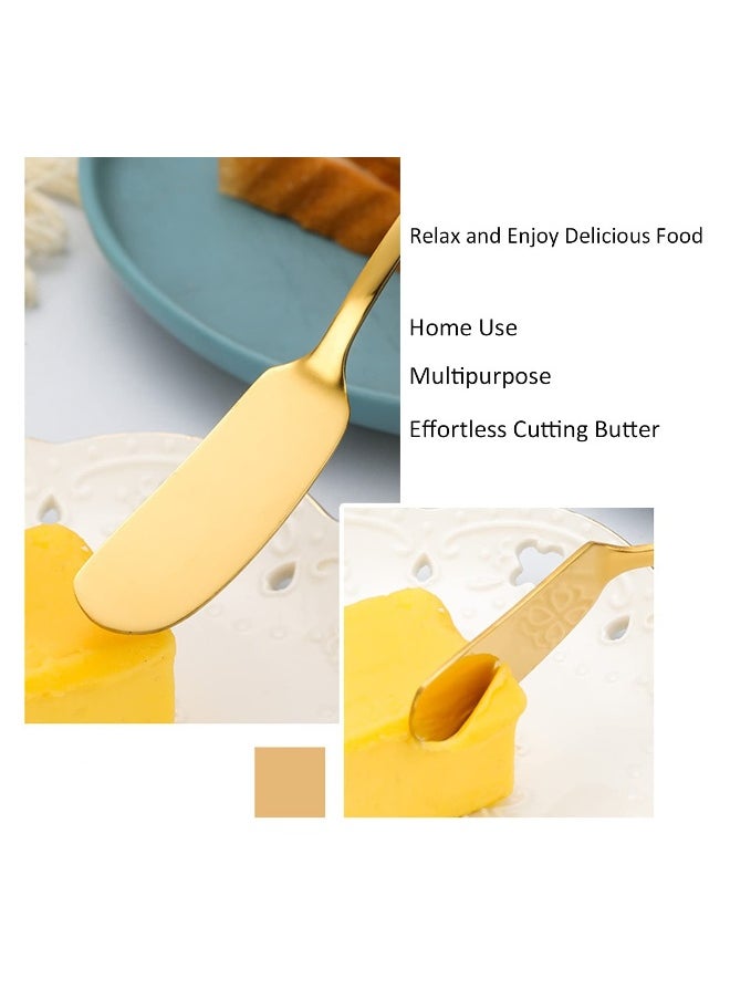 304 er Knife 6 Pcs, Stainless Steel Household er Spatula, Dessert and Jam Small Scraper, er Knife Spreader for Home, kitchen Gold