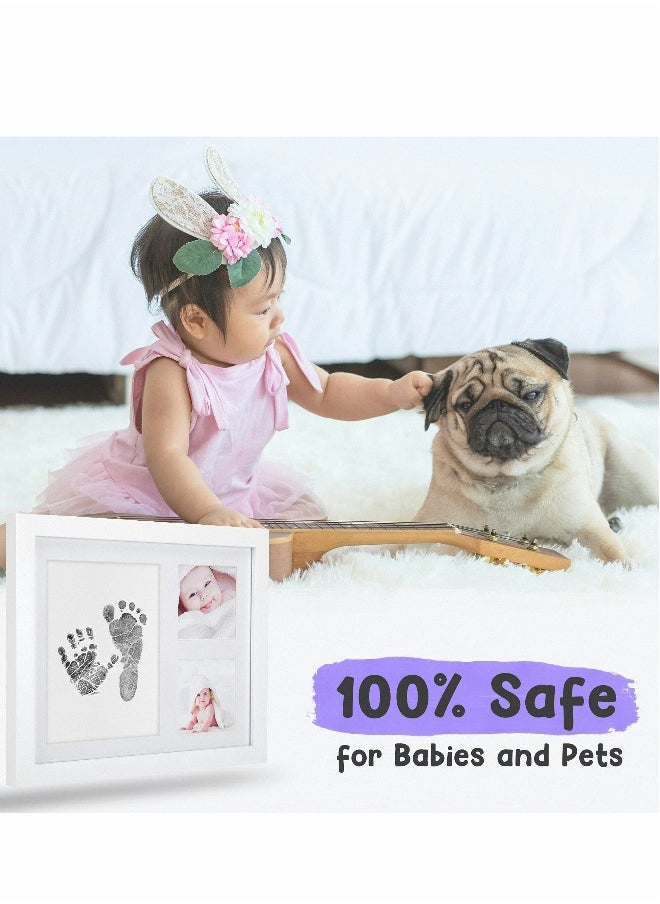 Baby Handprint and Footprint Set, Baby Photo Frame with Ink, 3,Window Square Design