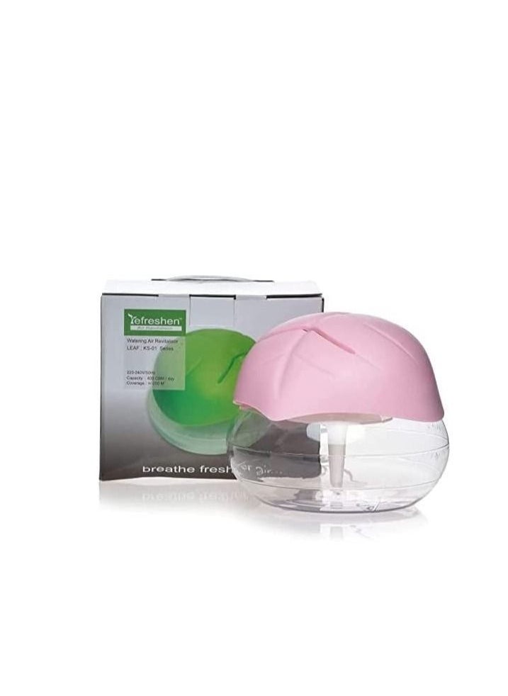 Air Refresher Leaf Shape Design Electrical Water Air Refresher Air Revitalizer Air Purifier Air Humidifier Your Home Office Kitchen And Office Frag-air Portable Room Pink