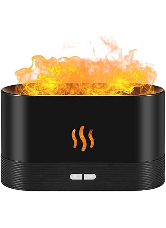 Flame Humidifier Fire Diffuser, Portable Noiseless Mist Air Aromatherapy Diffuser for Essential Oils for Home Office Bedroom with Night Light and No-Water Auto-Off Protection