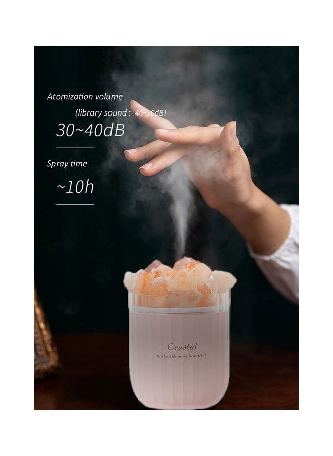 USB Rechargeable Crystal Salt Stone Humidifier Pink