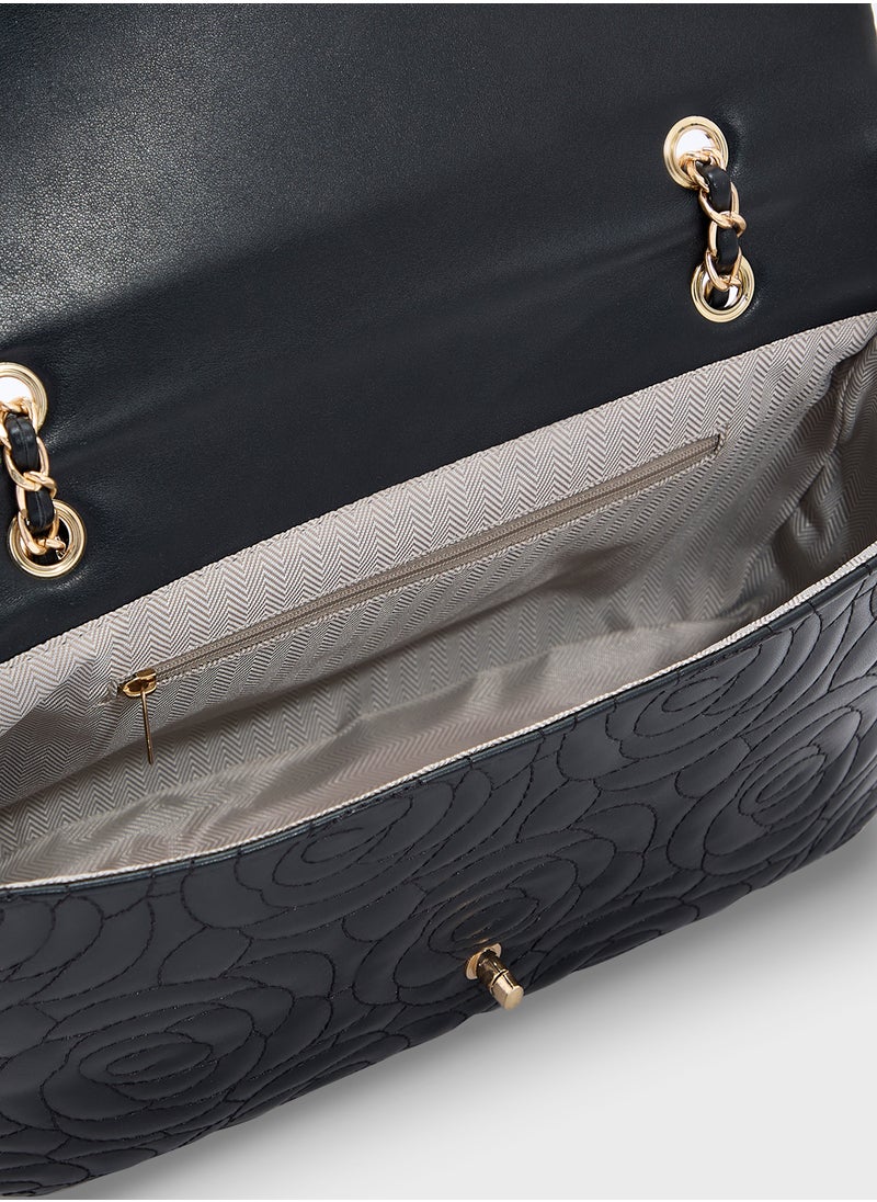 Rose Floral Embroidered Crossbody Bag