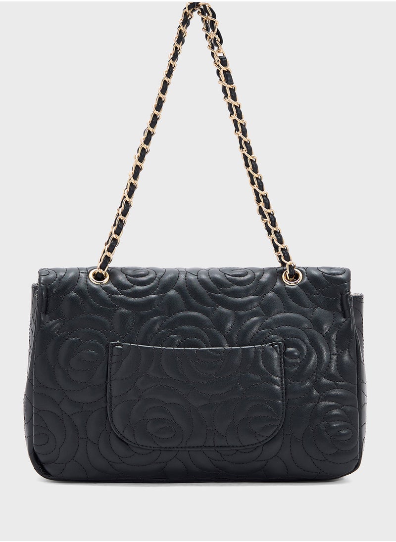 Rose Floral Embroidered Crossbody Bag