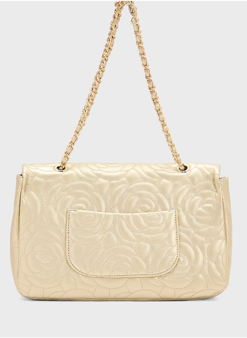 Rose Floral Embroidered Crossbody Bag