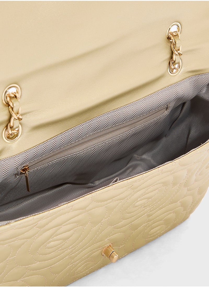 Rose Floral Embroidered Crossbody Bag