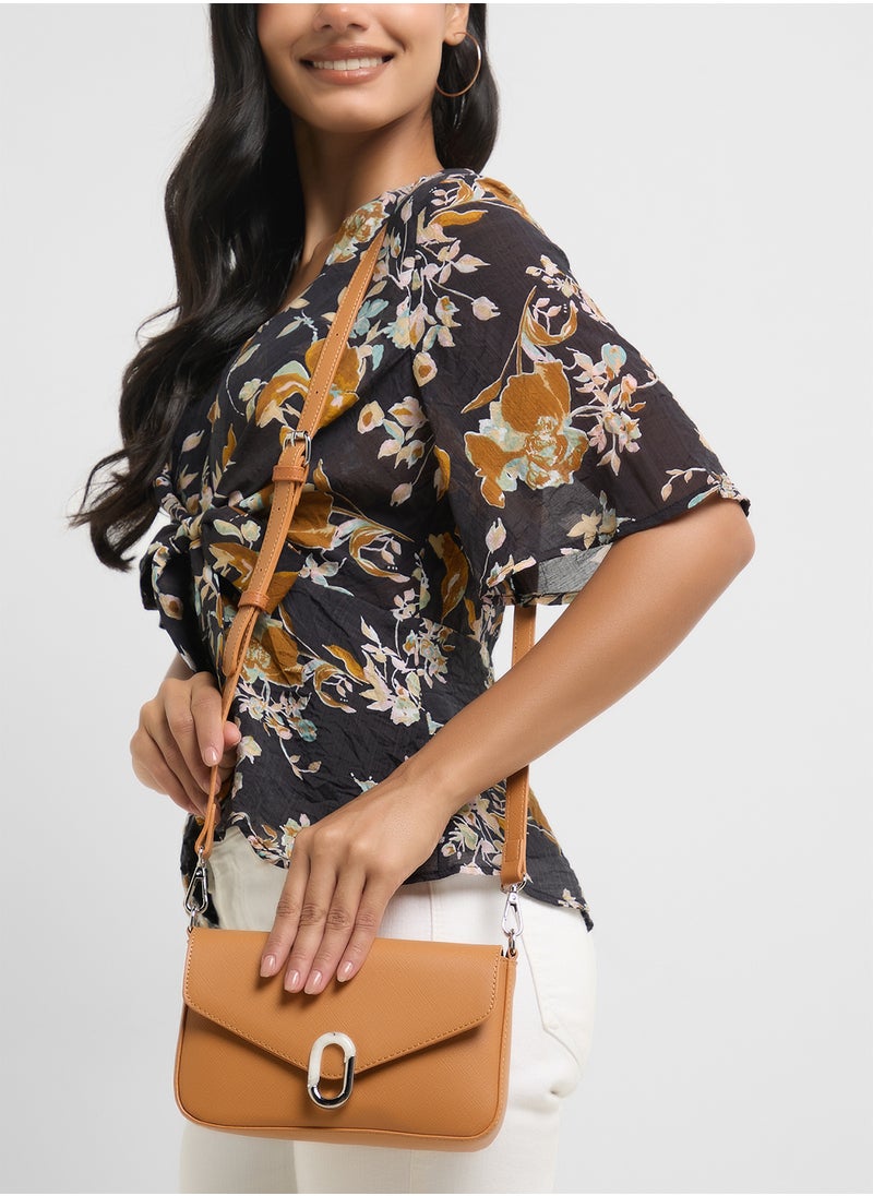 Metal Trim Detail Crossbody Bag