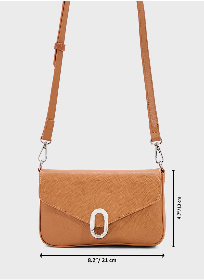 Metal Trim Detail Crossbody Bag