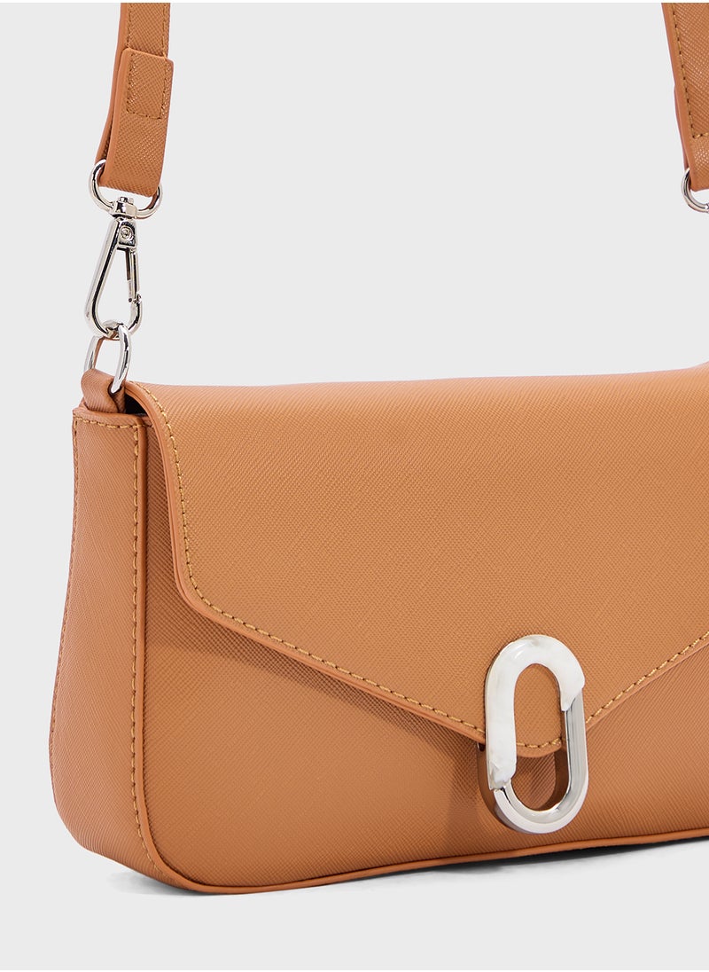 Metal Trim Detail Crossbody Bag