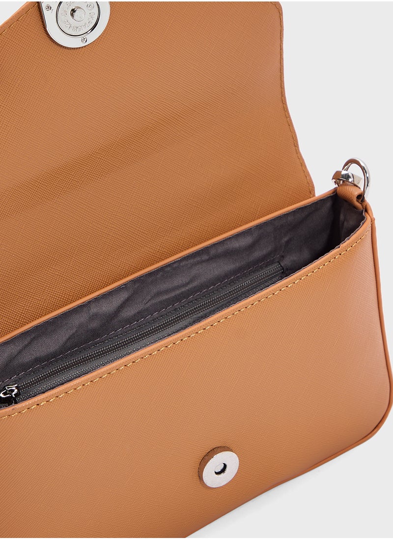 Metal Trim Detail Crossbody Bag