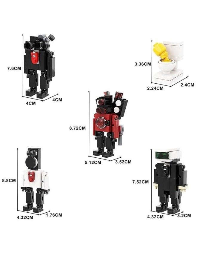 5PCS Skibidi Toilet Building Set (240 Pcs)