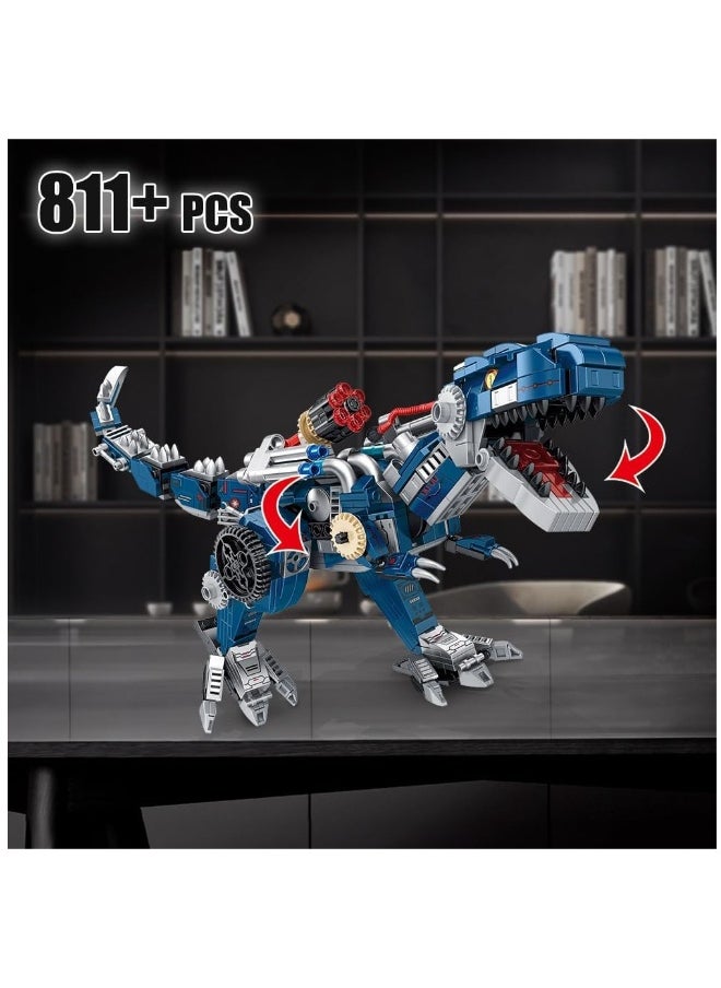 RiceBlock Transformed Dinosaur Building Blocks Set, 3-in-1 Tyrannosaurus Rex Construction Model, STEM Construction Toys for Boys Ages 7-14, 811 Pieces