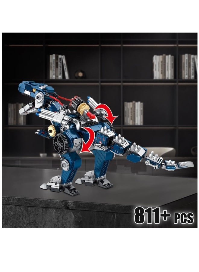 RiceBlock Transformed Dinosaur Building Blocks Set, 3-in-1 Tyrannosaurus Rex Construction Model, STEM Construction Toys for Boys Ages 7-14, 811 Pieces