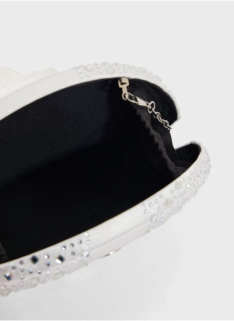 Embellished Diamante Clutch Bag