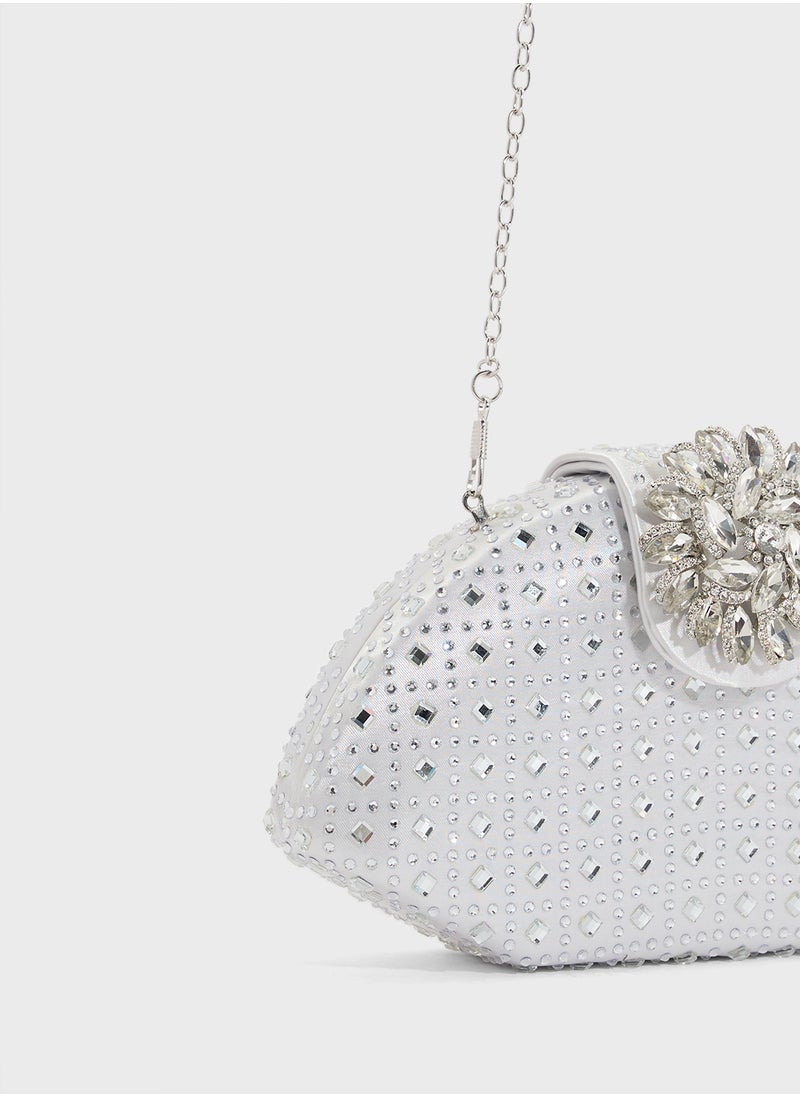 Embellished Diamante Clutch Bag