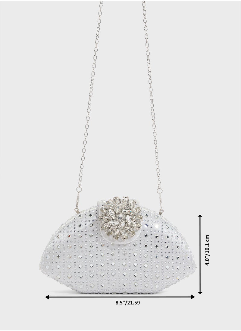 Embellished Diamante Clutch Bag
