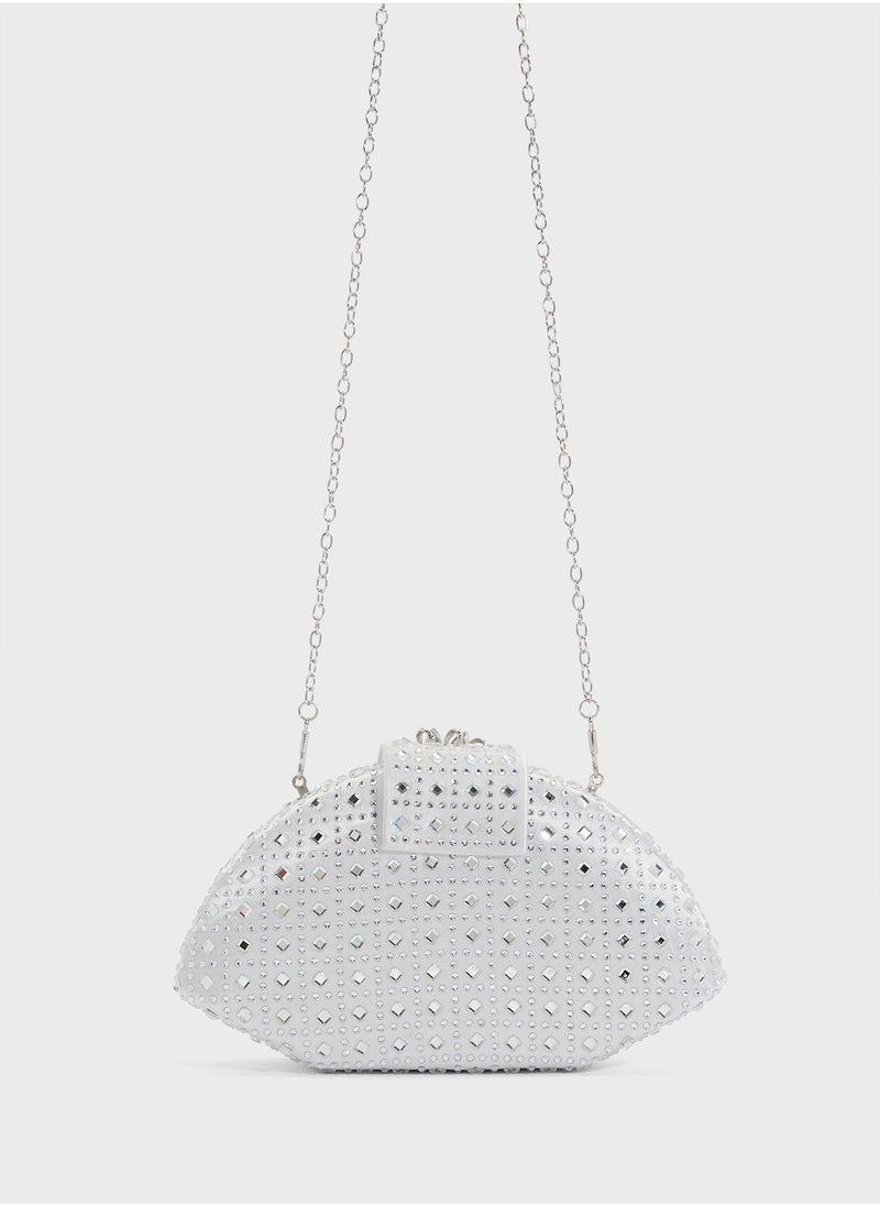 Embellished Diamante Clutch Bag