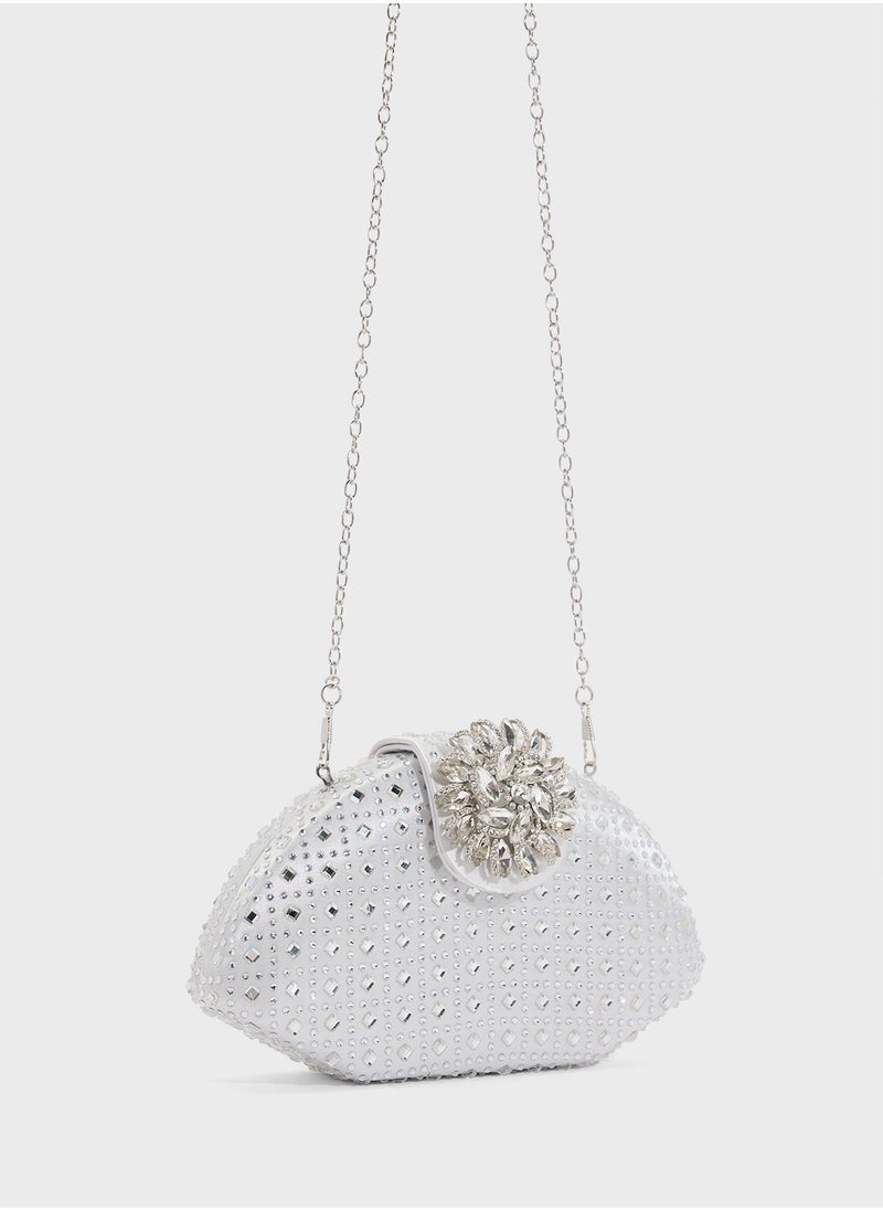 Embellished Diamante Clutch Bag
