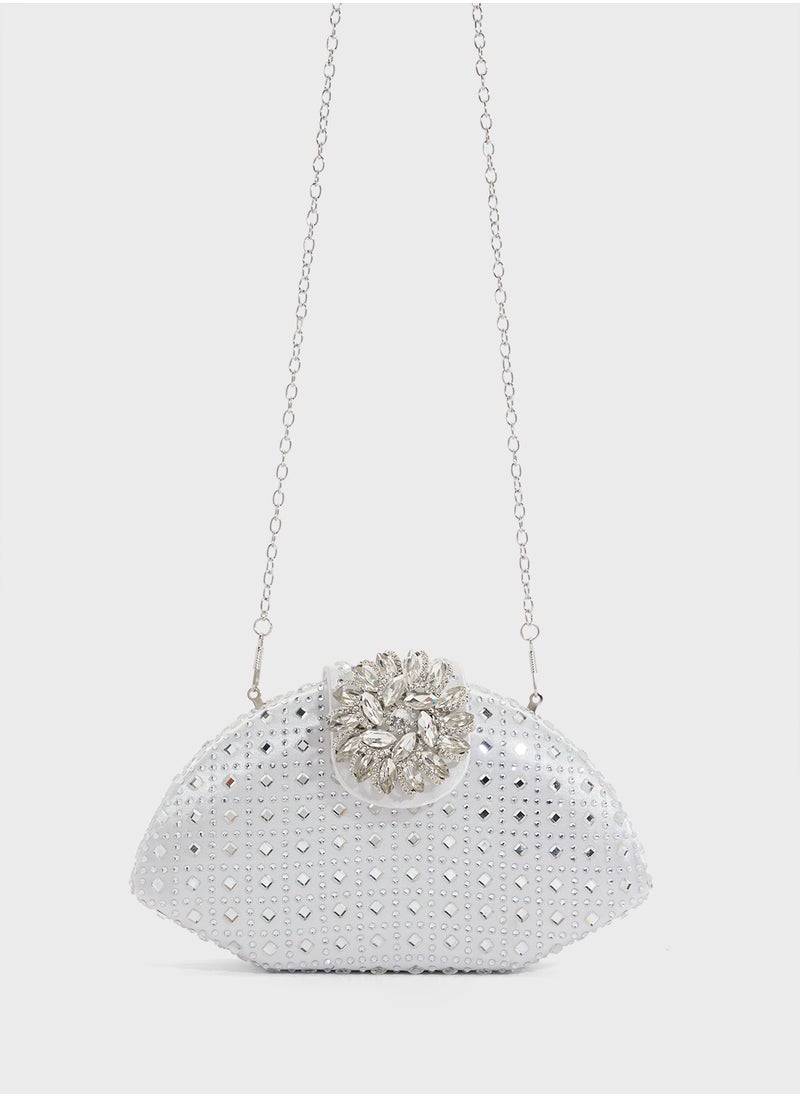 Embellished Diamante Clutch Bag