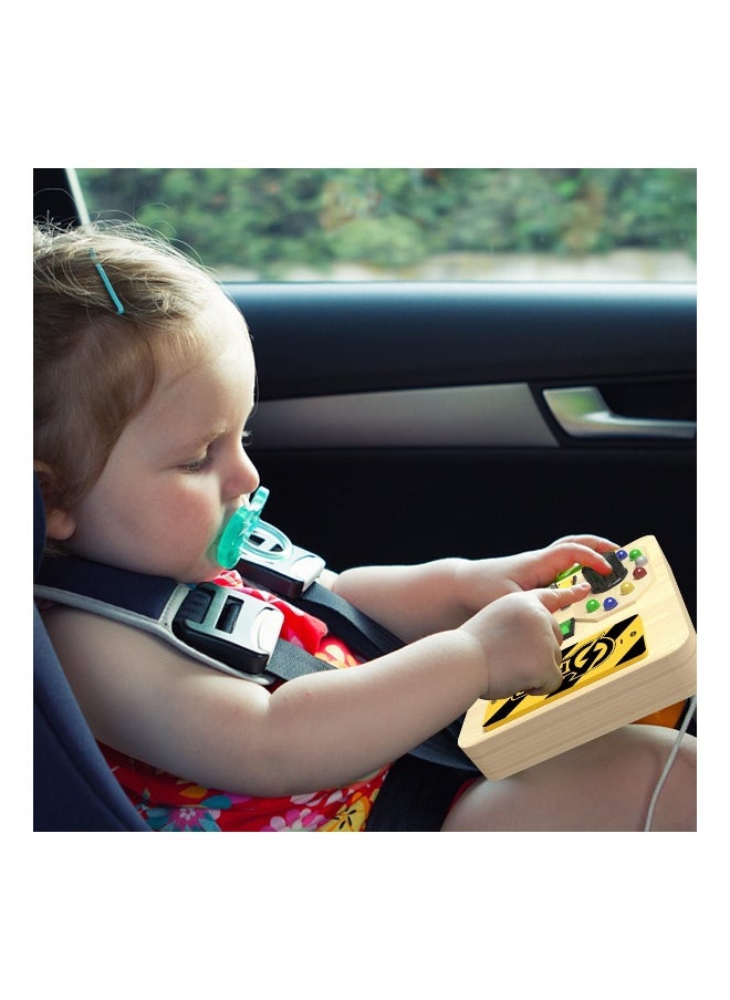 Toddler Busy Board with LED Light Switch, Wooden Sensory Board Toys for Kids 3+, Educational Travel Activities for Boys and Girls, Perfect Gift for Learning and Fun.