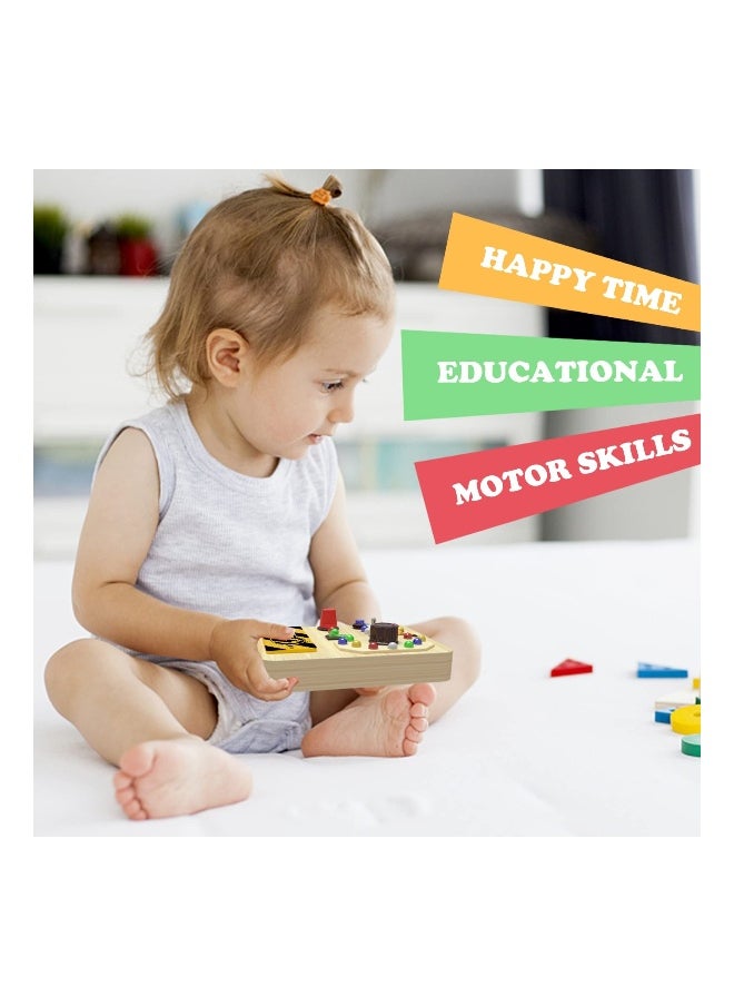 Toddler Busy Board with LED Light Switch, Wooden Sensory Board Toys for Kids 3+, Educational Travel Activities for Boys and Girls, Perfect Gift for Learning and Fun.