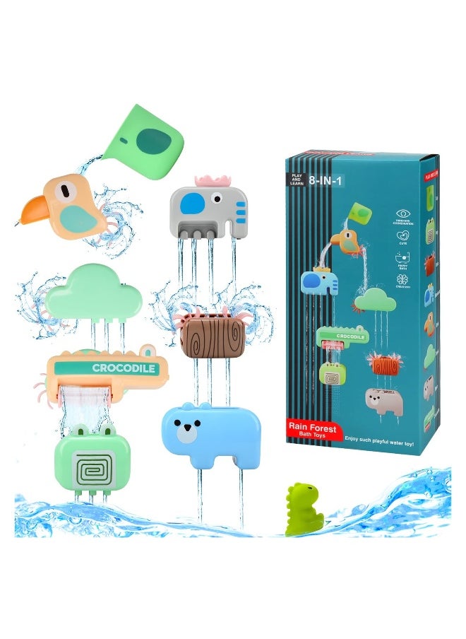 SYOSI Baby Bath Toys Set, Bath Toys for Kids, Swimming Water Toys Bath Toys Kids Educational Pool Toy for Kids Boys Girls Toddlers Baby Bath Game Time, 9 Pieces Toys