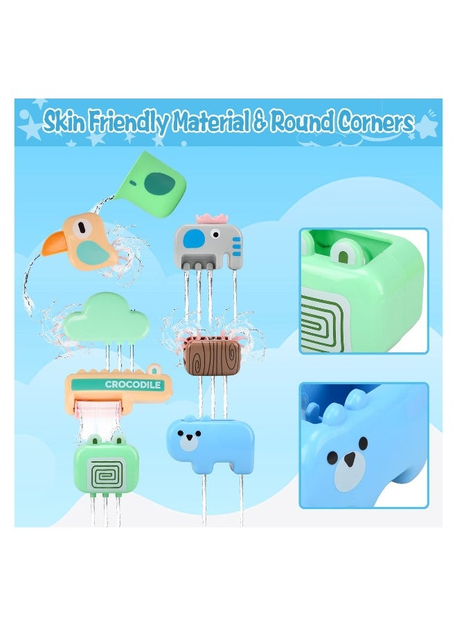SYOSI Baby Bath Toys Set, Bath Toys for Kids, Swimming Water Toys Bath Toys Kids Educational Pool Toy for Kids Boys Girls Toddlers Baby Bath Game Time, 9 Pieces Toys