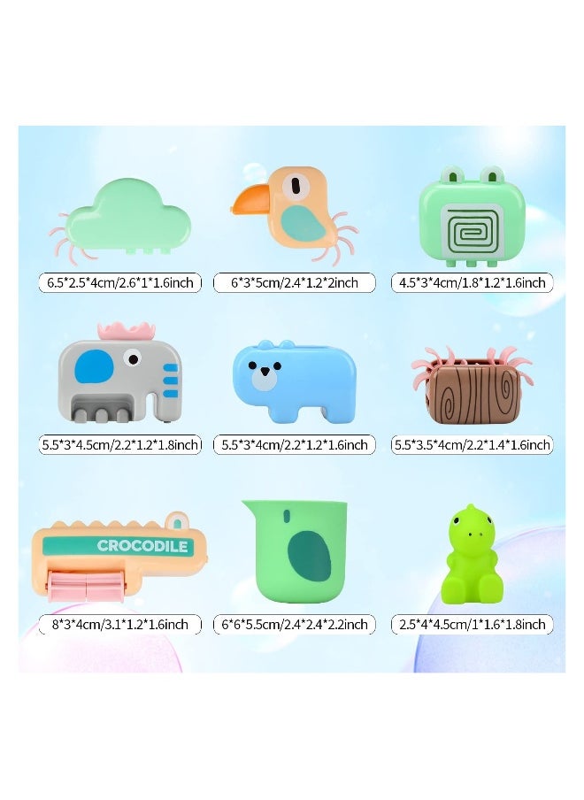 SYOSI Baby Bath Toys Set, Bath Toys for Kids, Swimming Water Toys Bath Toys Kids Educational Pool Toy for Kids Boys Girls Toddlers Baby Bath Game Time, 9 Pieces Toys