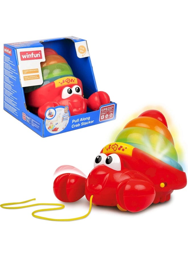 WinFun Pull Along Crab Stacker Toy (15 cm)