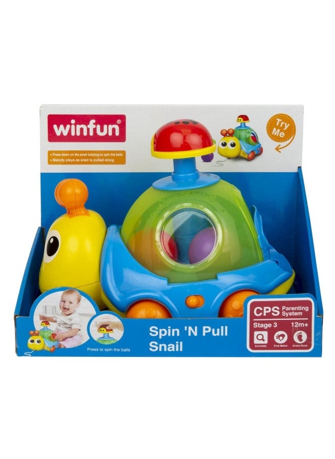 WinFun Spin 'N Pull Snail Pull Along Toy (19.1 x 21.6 cm)