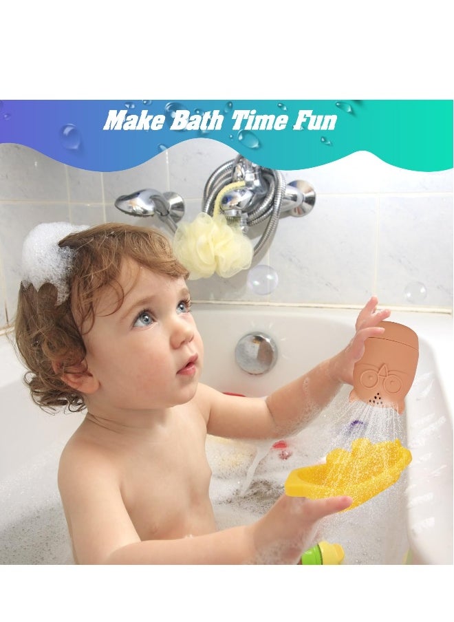 Bath Toys Floating Boat Train with Silicone Bath Toys, 9Pcs Mold Free No Mold Baby Bath Toys for Kids Ages 1-3, Bathtub Bath Toys for Toddlers 1-3, Infant Pool Shower Toys for 1 2 3 4 Kids Boys Girls