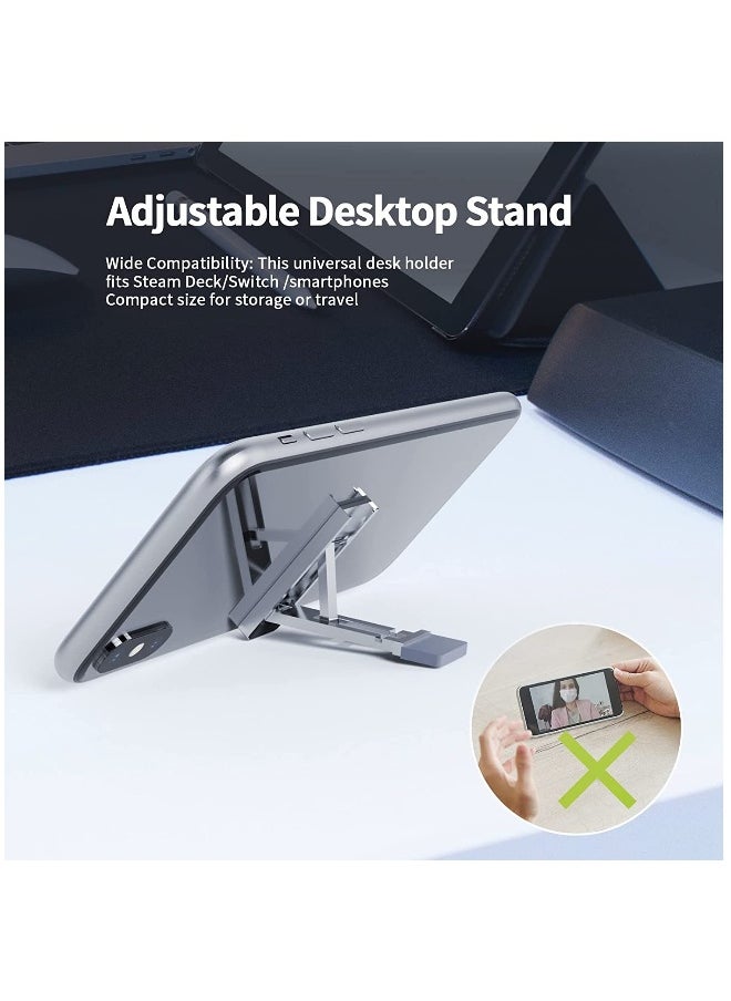Steam Deck Joystick Guards Bundle with 6 Joystick Protective Holder,1 Kickstand,1 90 Degree USB C Male to Dual USB C Adapter Compatible with Switch Lite/Phone