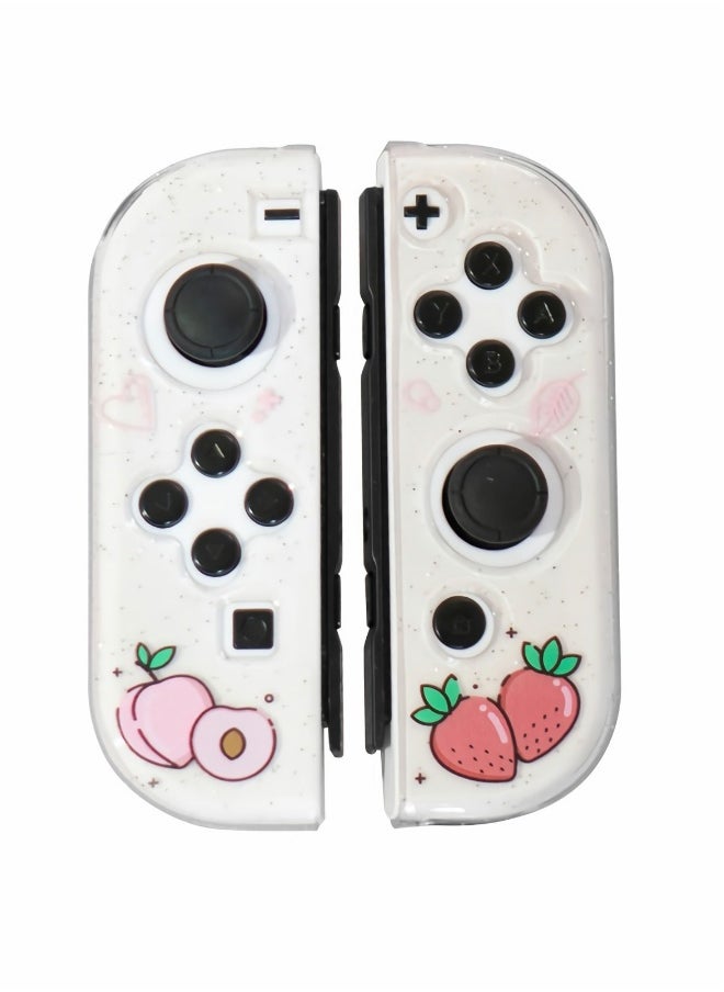 Cute Peach Crystal Hard Shell TPU Protective Case for Nintendo Switch OLED - Shock-Absorbing, Anti-Scratch, Anti-Slip Skin Grip Cover (Peach)