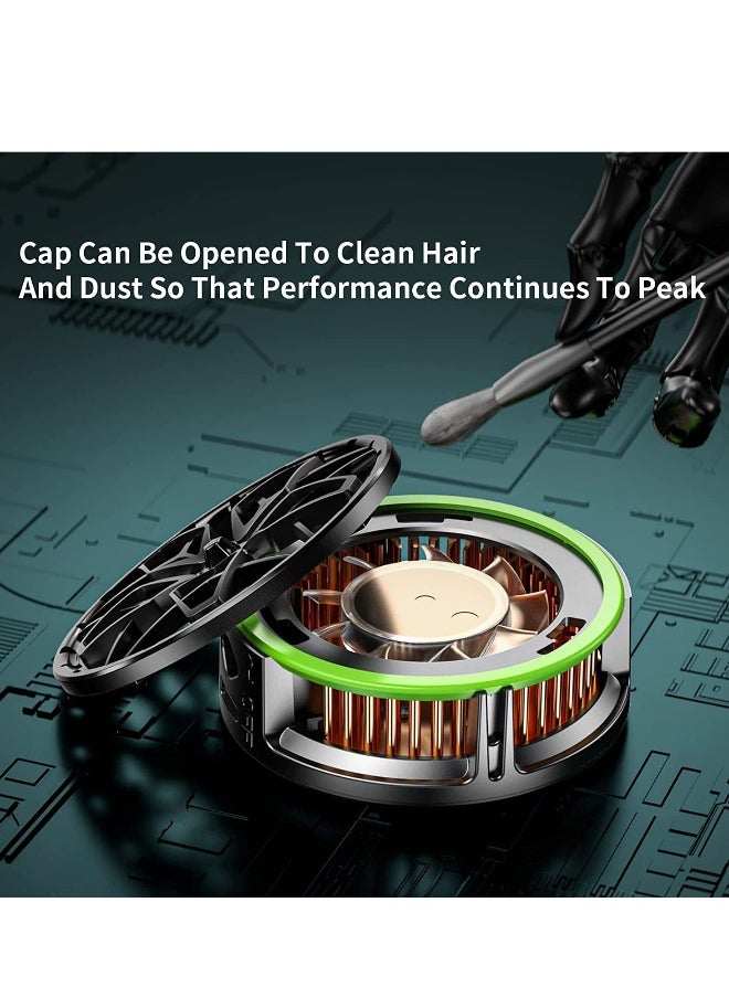 High-Power Magnetic Mobile Phone Cooler with 15W Semiconductor Heatsink, Intelligent Temperature Control, Larger Cooling Area, Quieter Portable Fan for iPhone, Android, Tablet, and iPad.