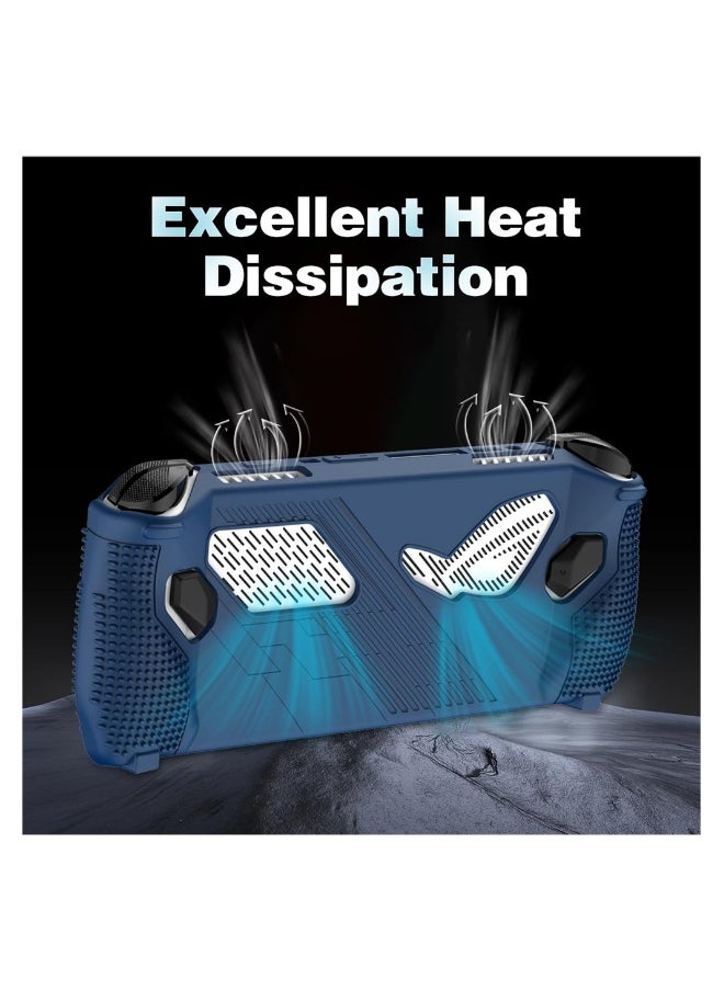 Rog Ally Protective Silicone Case with Kickstand and Anti-Scratch Design Includes 2 Pairs Thumb Grips Blue