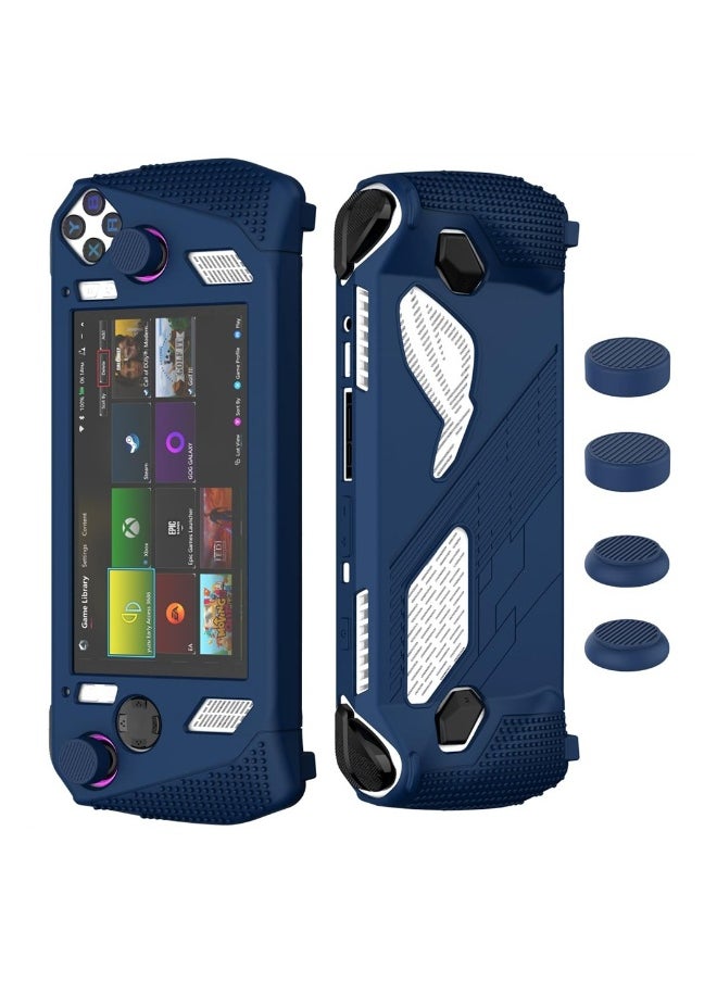 Rog Ally Protective Silicone Case with Kickstand and Anti-Scratch Design Includes 2 Pairs Thumb Grips Blue