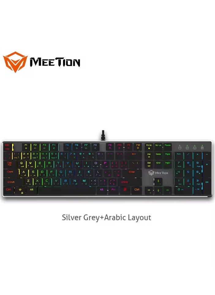MEETION MK80 Ultrathin Mechanical RGB backlit full keys anti-ghosting ultrathin chocolate keycaps Mechanical Blue Switch Gold-Plating USB Best Gaming Keyboard Black