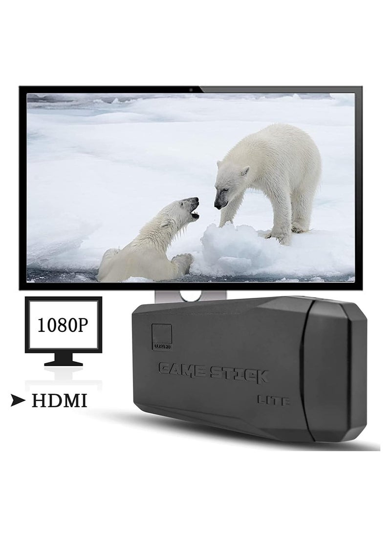 Wireless HDMI High Upgrated -Smart Game Chip: wireless TV game console built-in more than 10000 Games,more than 9 Emulators are installed , and a 64GBTF card is attached which support you to game sear