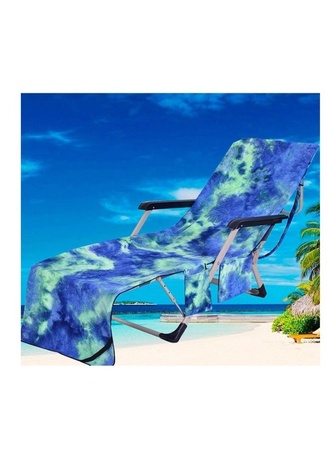 Lounge Chair Beach Towel Cover, Microfiber Large Pool Towels Recliners Towel Cover With Side Pockets Carrier For Holidays Sunbathing