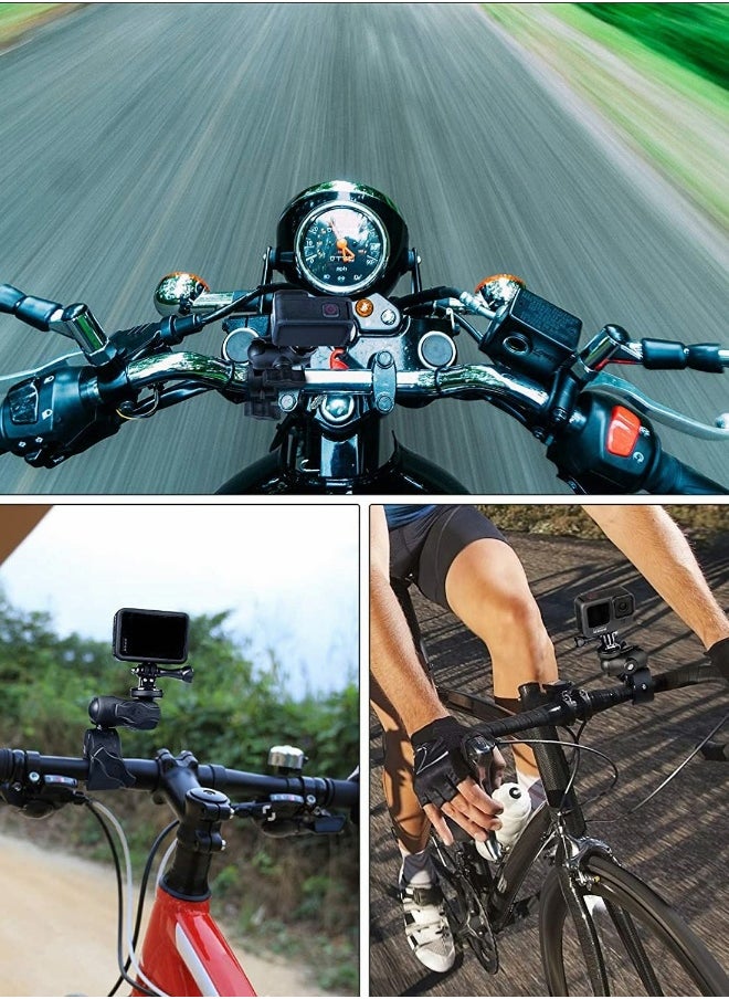Camera Clamp for GoPr 10 Clamp Mount Double Ball Head Adapter 360 Degree Rotation Action Camera Clamp