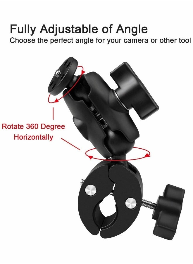 Camera Clamp for GoPr 10 Clamp Mount Double Ball Head Adapter 360 Degree Rotation Action Camera Clamp