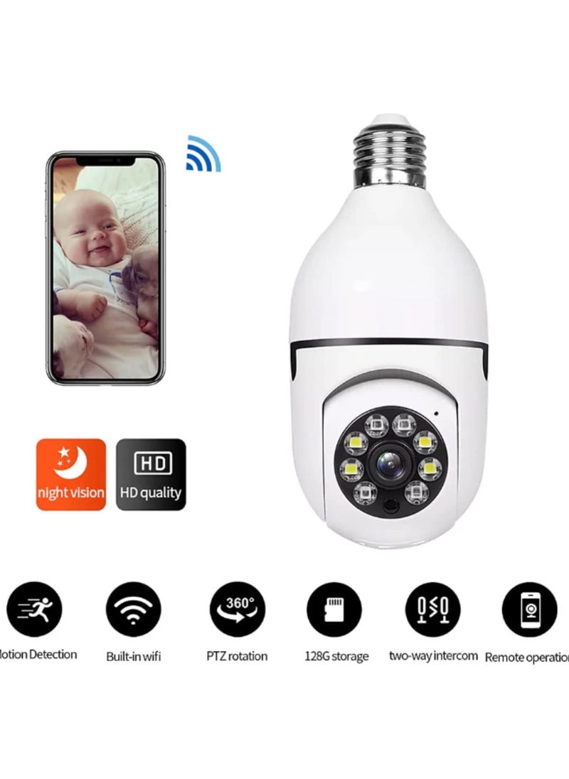 SIFACAM Sifa 3MP WiFi Indoor Bulb CCTV Camera for Home with PTZ Motion Detection Color Night Vision TwoWay Communication and MultiUser View