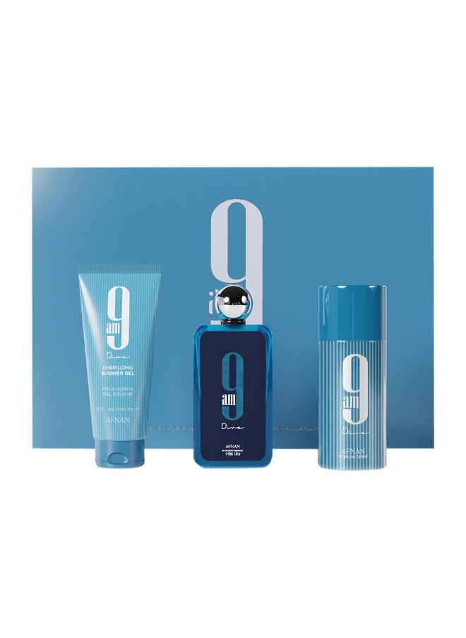 Gift Set 9 Am Dive Eau De Parfum 100 Ml + Deodorant 150 Ml + Shower Gel 150 Ml, Perfume Gift Set For Women