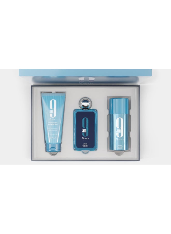 Gift Set 9 Am Dive Eau De Parfum 100 Ml + Deodorant 150 Ml + Shower Gel 150 Ml, Perfume Gift Set For Women