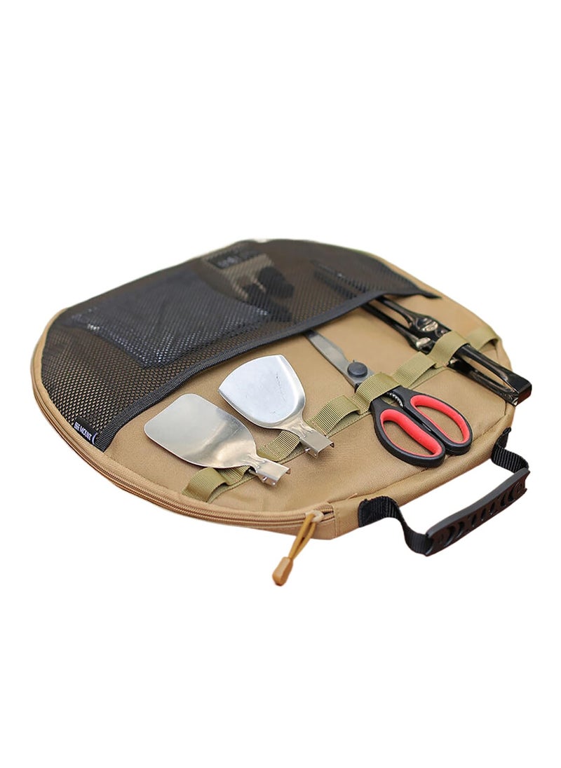 Grill Pan Storage Bag,Cast Iron Grill Pan Skillet Tray Organizers with Handles Durable Skillet Pan Storage Bag Multifunctional Camping Skillet Bag for Outdoor Camping Picnic Cookware Storage Bag