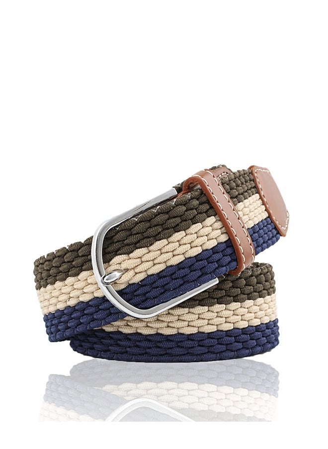 Braided Belt, Mens Elastic Stretch Belt, Women Vintage Belts, Fabric Woven Girl Jeans Dress Casual Belt, Rugged Flex Nylon Cord Braided Belt  No Hole Design