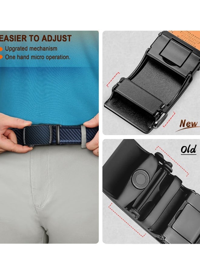 Adjustable Men’s Ratchet Belts for Casual and Dress Pants, Set of 2, 50 Inch Length